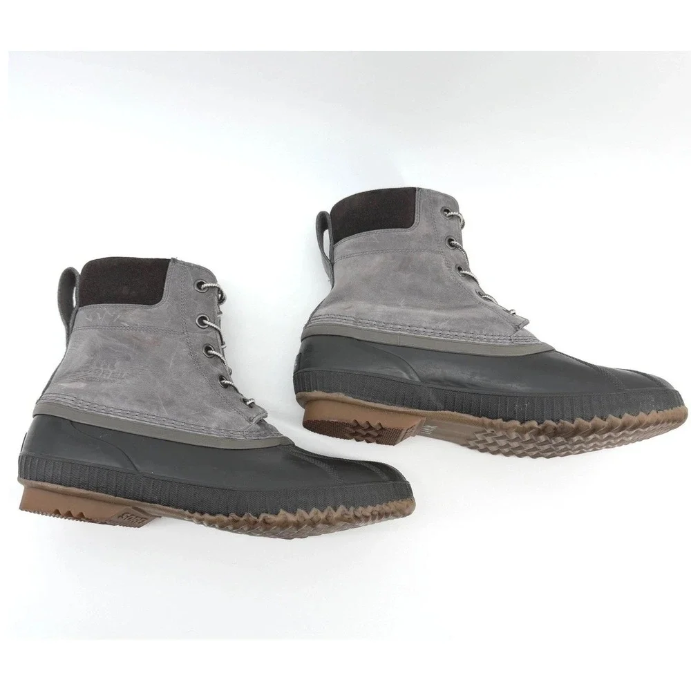 Sorel Cheyanne II Duck Boots Mens 14 Gray Waterproof Gorpcore Utility NM2575-052